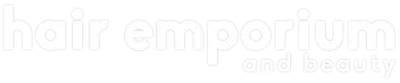 All white Hair emporium logo